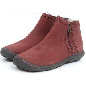 JBU Ladies' 7 Juno Boot Red Double Zipper Memory Foam Blanket-Like Thin Lining